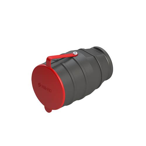 NEAD 3X25A Kauçuk Seyyar Priz - Trifaze 380-400V, Topraklı, Siyah/Gri