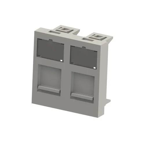 NEAD 45x45 mm İkili Data/Telefon Kapağı - Beyaz, ABS Plastik, Modüler Priz Uyumlu