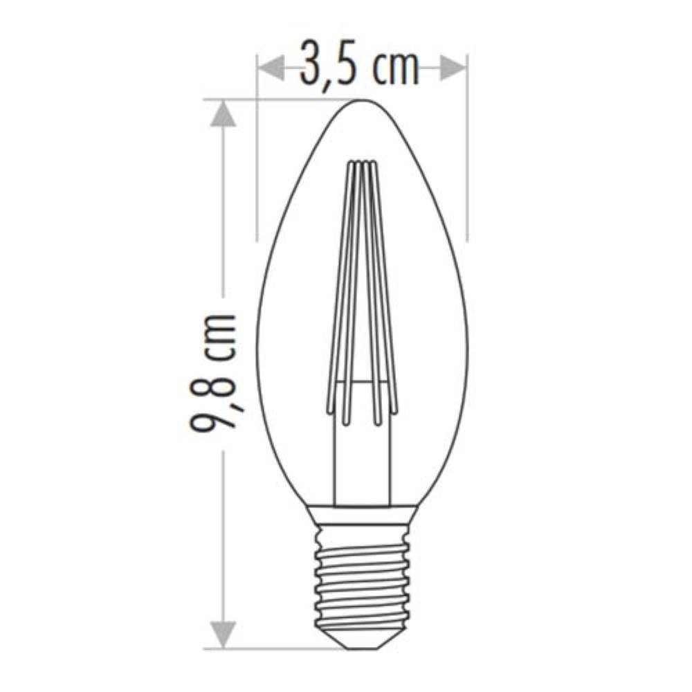 CATA 4W E14 LED Filament Ampul (Günışığı, 3200K, 400 Lumen)