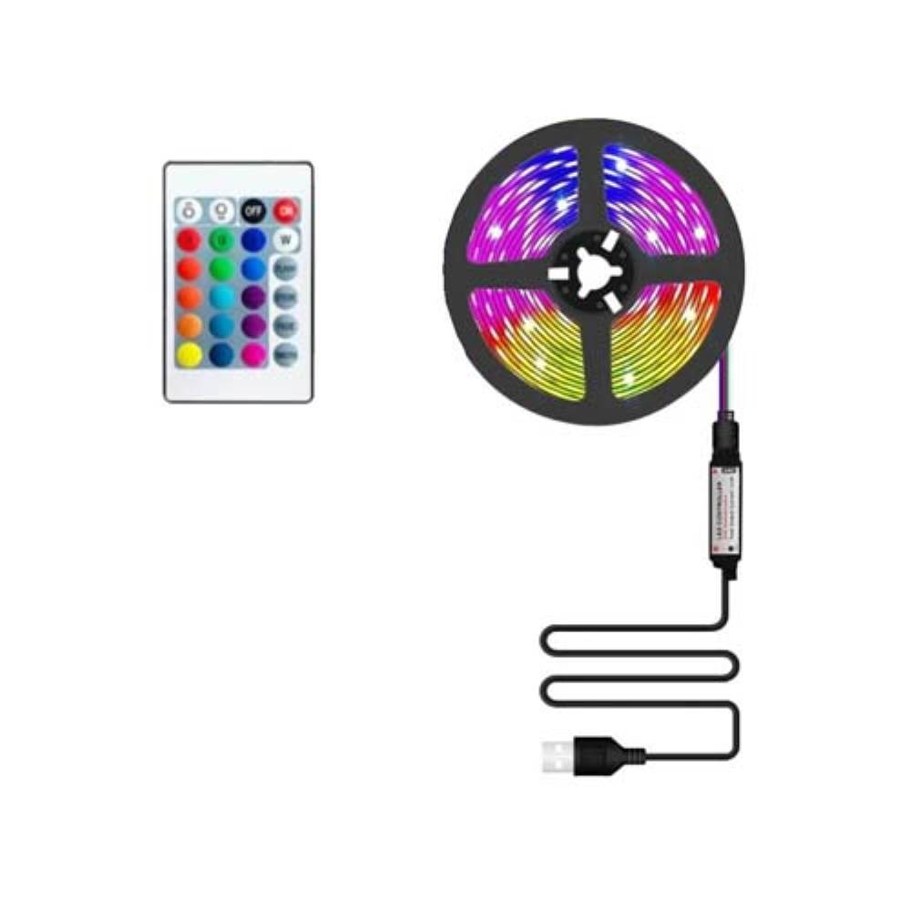 CATA RGB Şerit LED Set (USB Girişli, 3m, 5V, Uzaktan Kumandalı)