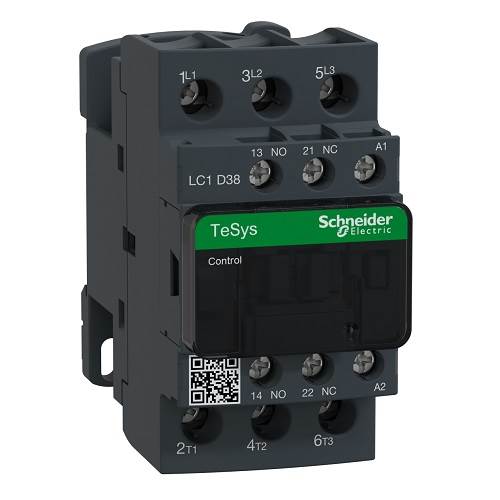 SCHNEIDER 18,5KW 38A 3P 220VAC TeSys D Kontakör NO+NC 45mm DIN Ray Montajlı