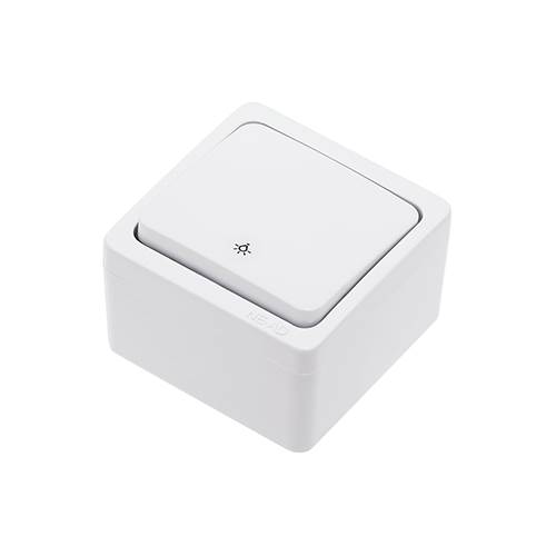 NEAD Murat Beyaz Sıva Üstü Anahtar 10A 220V Kompakt 7x7cm