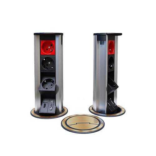 NEAD 8 Modül Silindir Priz Kutusu Inox 105mm Delik Çapı Paslanmaz