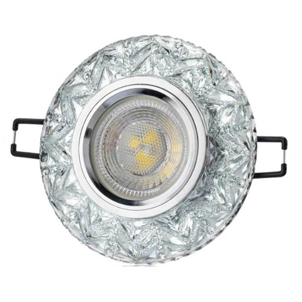 CATA Şeffaf Kristal Cam Yuvarlak Spot Işık - GU10 Duy, 10 cm, IP20, LED Uyumlu